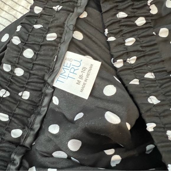 Black Satin Dotted Midi Skirt medium - Picture 2 of 2